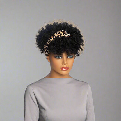 Perruque femme avec bandeau-Bouclée Afro