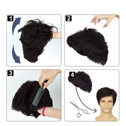 Manuel utilisation pour perruque pour homme ,  une excellente solution pour camoufler la calvitie ou la perte de cheveux, tout en offrant un look naturel et élégant