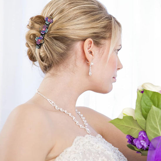 Pince à cheveux de mariage doré, parfaite pour fixer un chignon ou une coiffure de cérémonie