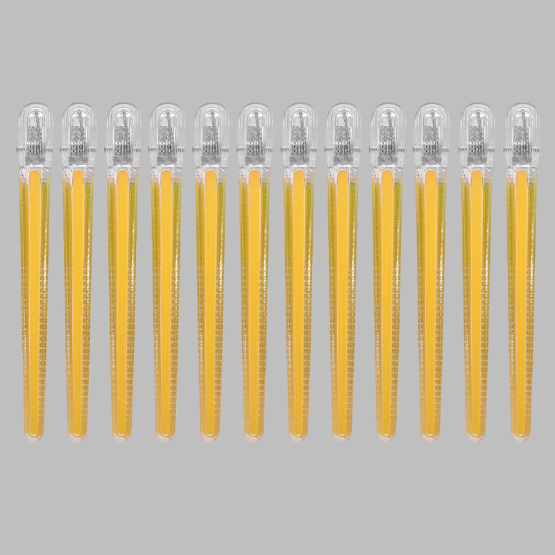 Pinces à cheveux professionnelles antidérapantes x12, couleur jaune cristal élégante, maintien ferme et confortable, idéal pour tous types de cheveux, coiffure rapide et sans effort. 