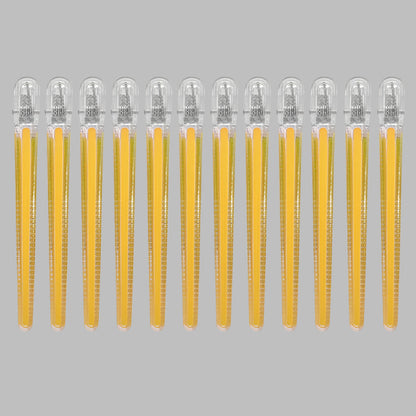 Pinces à cheveux professionnelles antidérapantes x12, couleur jaune cristal élégante, maintien ferme et confortable, idéal pour tous types de cheveux, coiffure rapide et sans effort. 