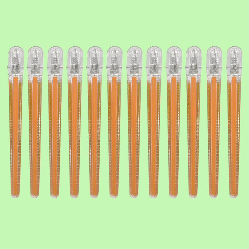 Pinces à cheveux professionnelles antidérapantes x12, couleur orange cristal élégante, maintien ferme et confortable, idéal pour tous types de cheveux, coiffure rapide et sans effort. 