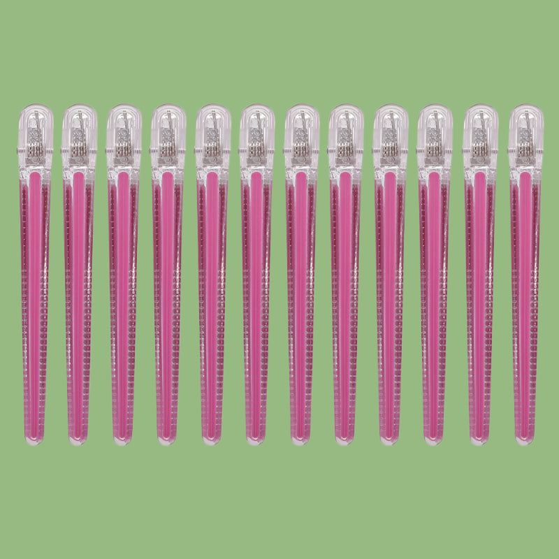 Pinces à cheveux professionnelles antidérapantes x12 rose, couleurs cristal élégantes, maintien ferme et confortable, idéal pour tous types de cheveux, coiffure rapide et sans effort