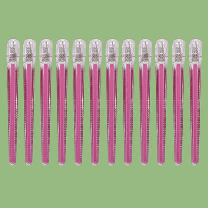 Pinces à cheveux professionnelles antidérapantes x12 rose, couleurs cristal élégantes, maintien ferme et confortable, idéal pour tous types de cheveux, coiffure rapide et sans effort