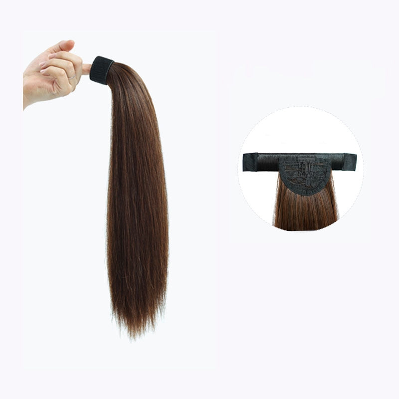 Extension queue de cheval longue et lisse – Cheveux synthétiques-coiffure volume