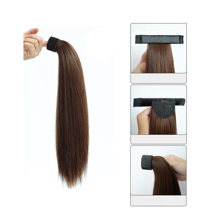 Extension queue de cheval longue et lisse – Cheveux synthétiques-présentation attache facile
