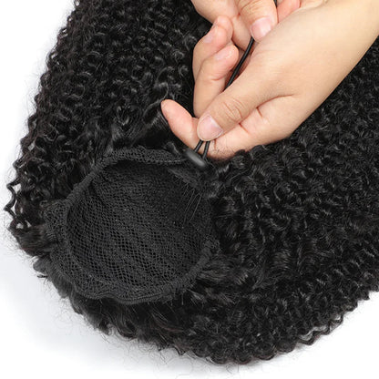 Queue de cheval à cordon afro – Extension cheveux humains