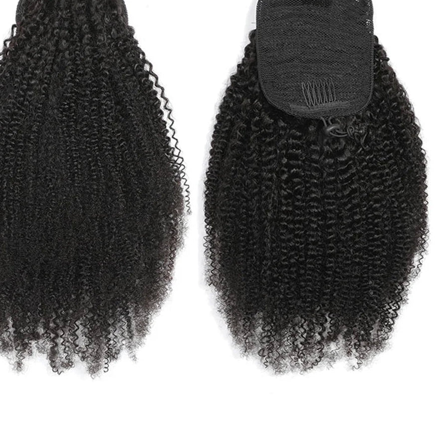 Queue de cheval à cordon afro – Extension cheveux humains