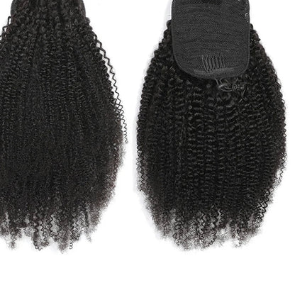 Queue de cheval à cordon afro – Extension cheveux humains