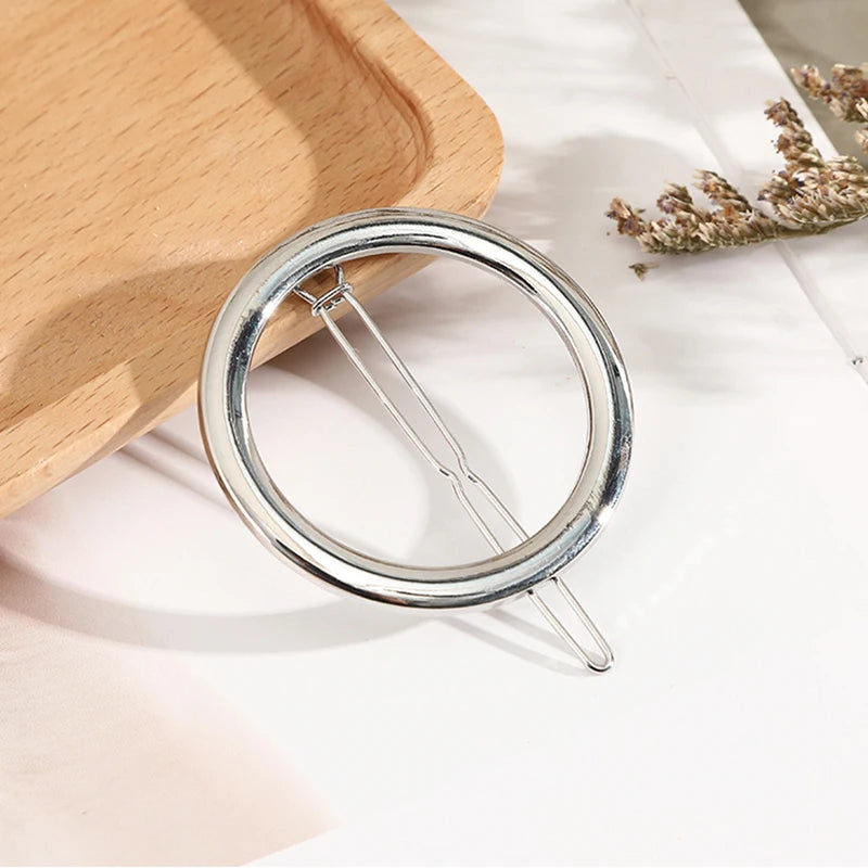 Barrette à Cheveux-Élégante en Métal Rond