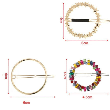 Barrette à Cheveux-Élégante en Métal Rond