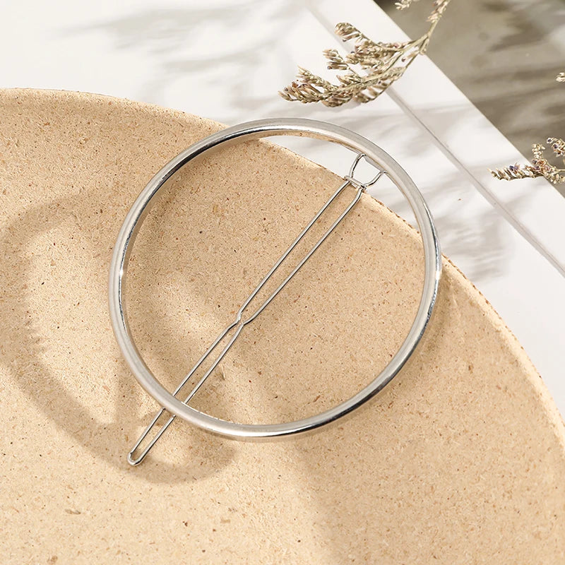 Barrette à Cheveux-Élégante en Métal Rond