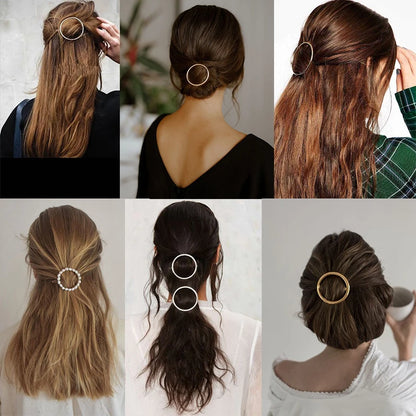 Barrette à Cheveux-Élégante en Métal Rond