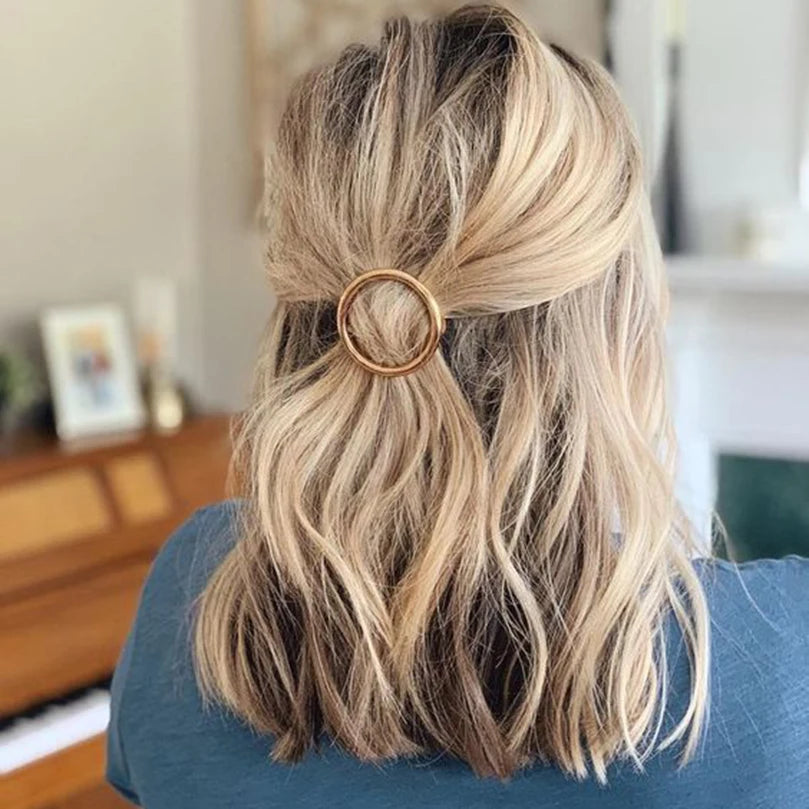 Barrette à Cheveux-Élégante en Métal Rond
