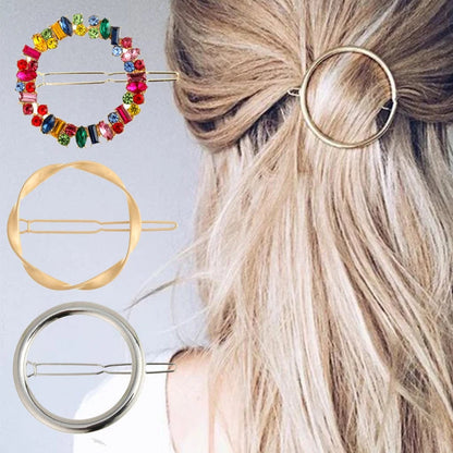 Barrette à Cheveux-Élégante en Métal Rond