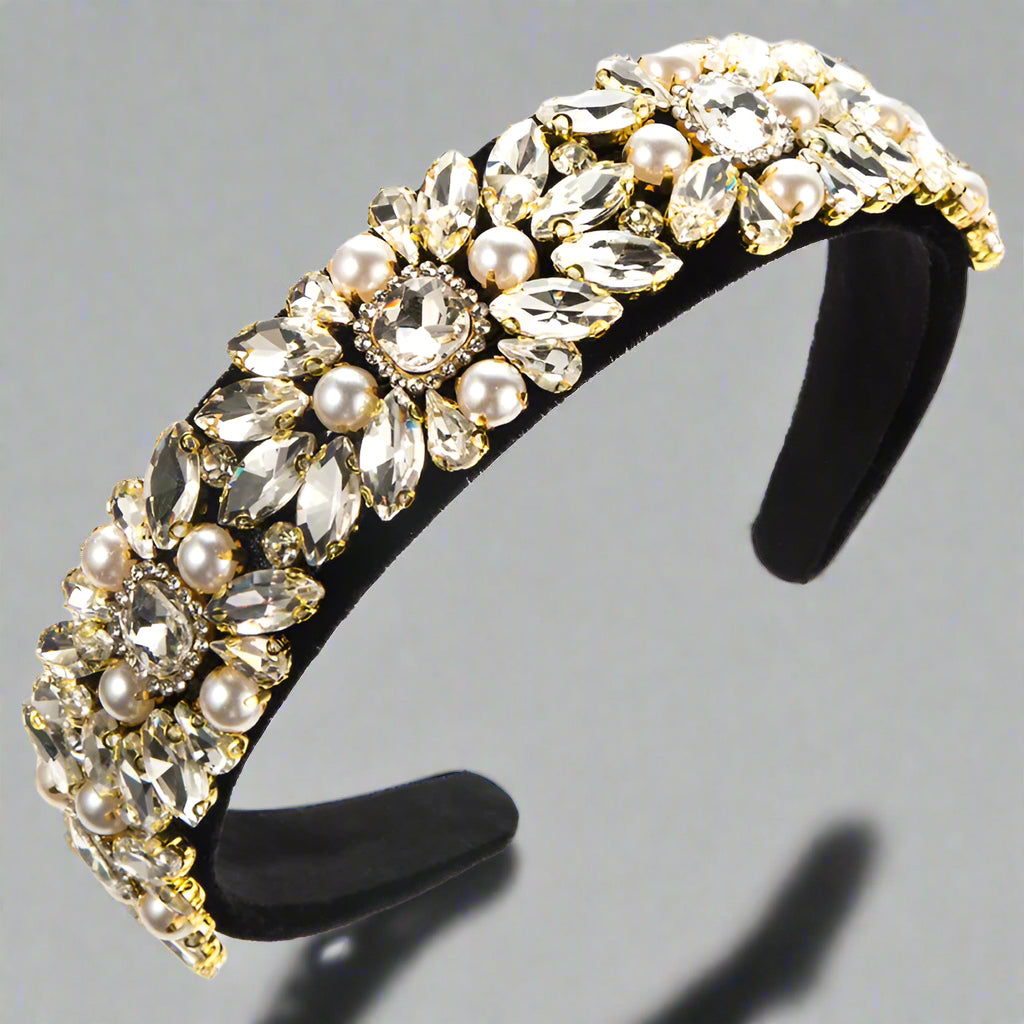 Serre-Tête Strass et Perles Rétro - Elégance intemporelle