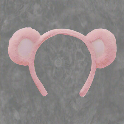Serre-tête doux en peluche rose avec des oreilles d’ourson, accessoire adorable pour enfants ou tenues fantaisie