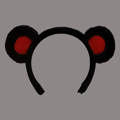 Serre-tête orné d’oreilles d’ourson en peluche de couleur noire, accessoire ludique et décoratif