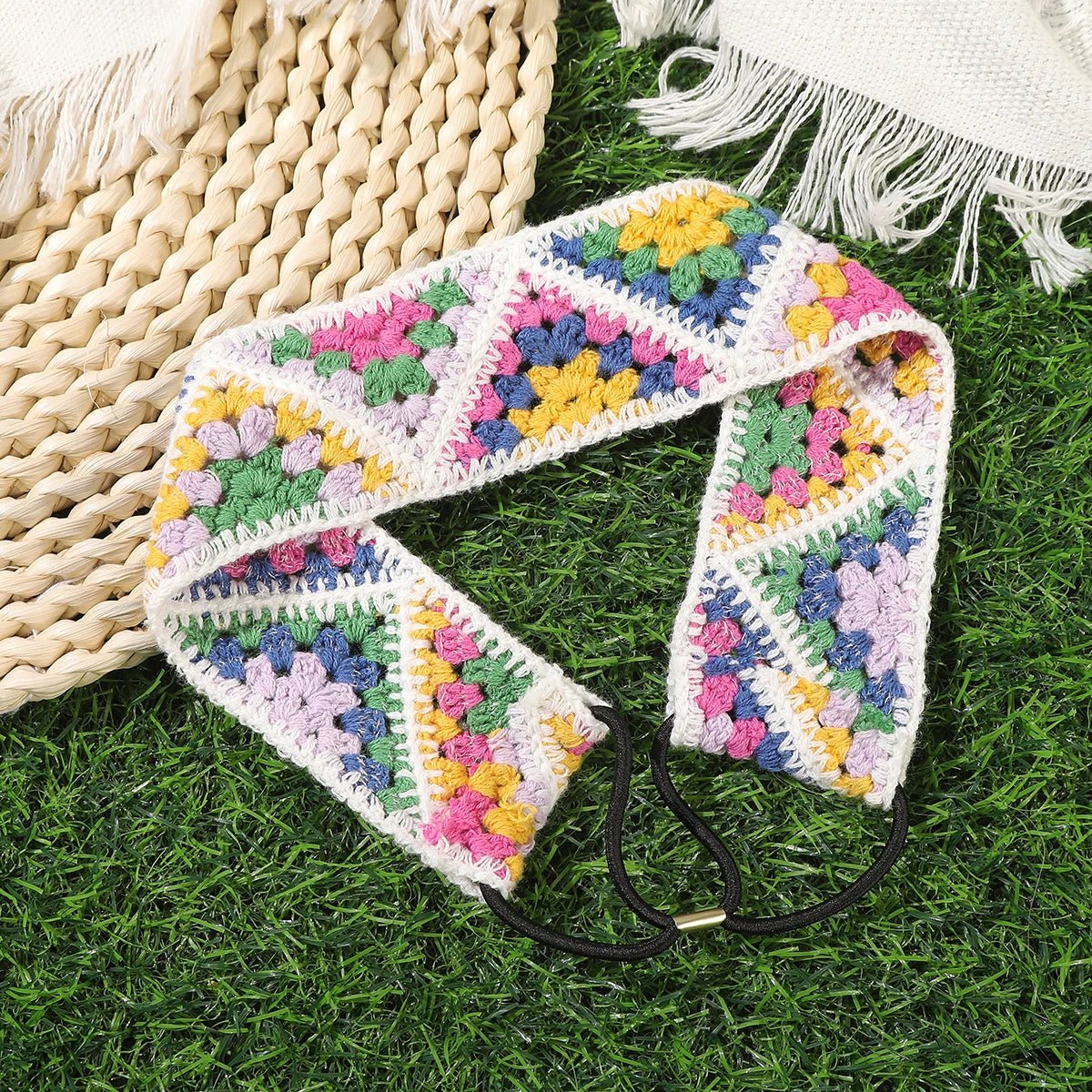 Bandeau cheveu-Artisanal Crochet fleuri - Cheveu Soyeux