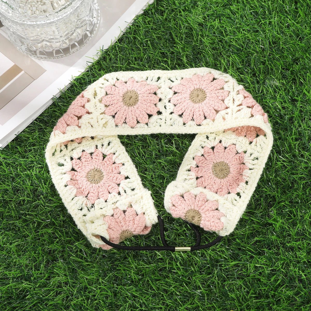 Bandeau cheveu-Artisanal Crochet fleuri - Cheveu Soyeux