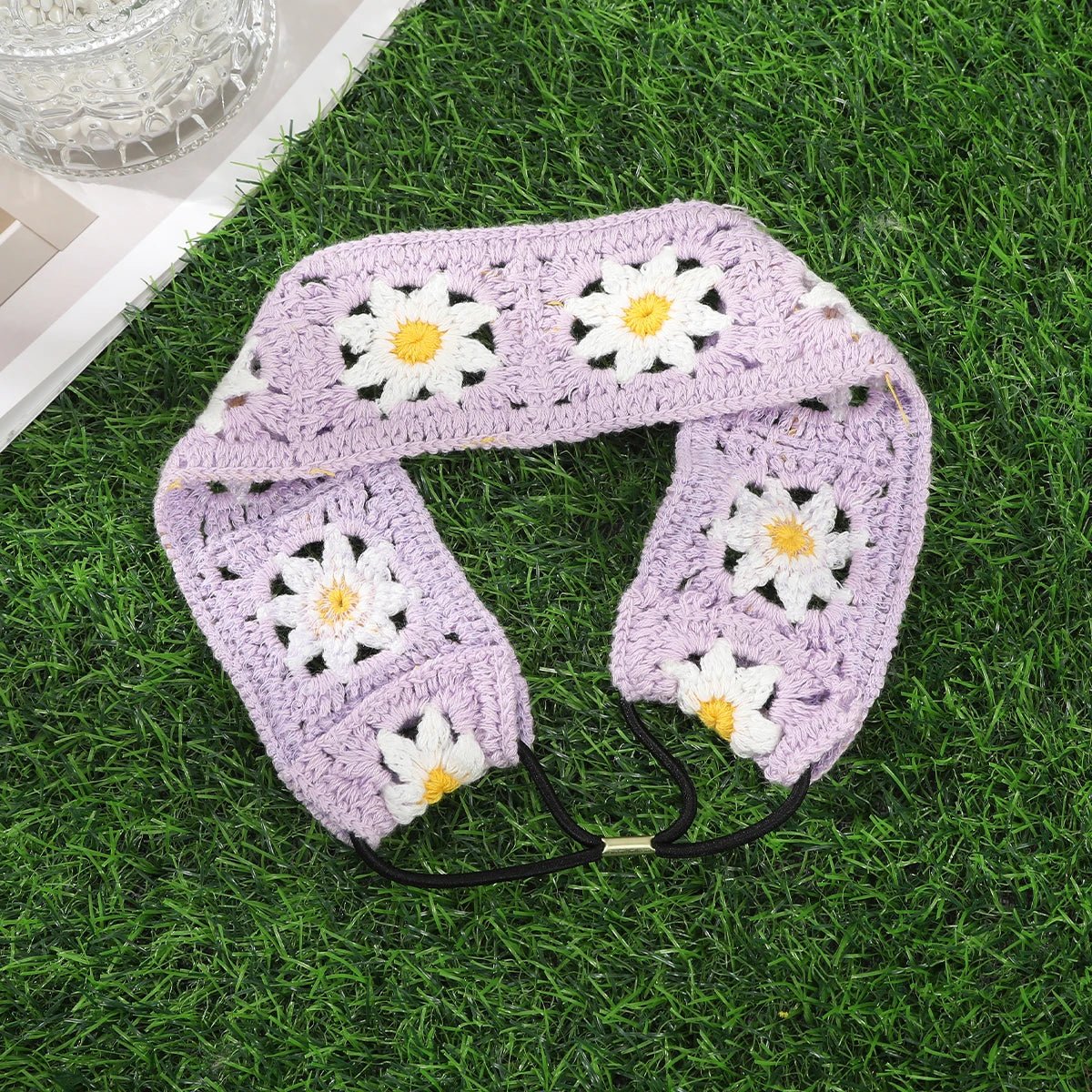 Bandeau cheveu-Artisanal Crochet fleuri - Cheveu Soyeux