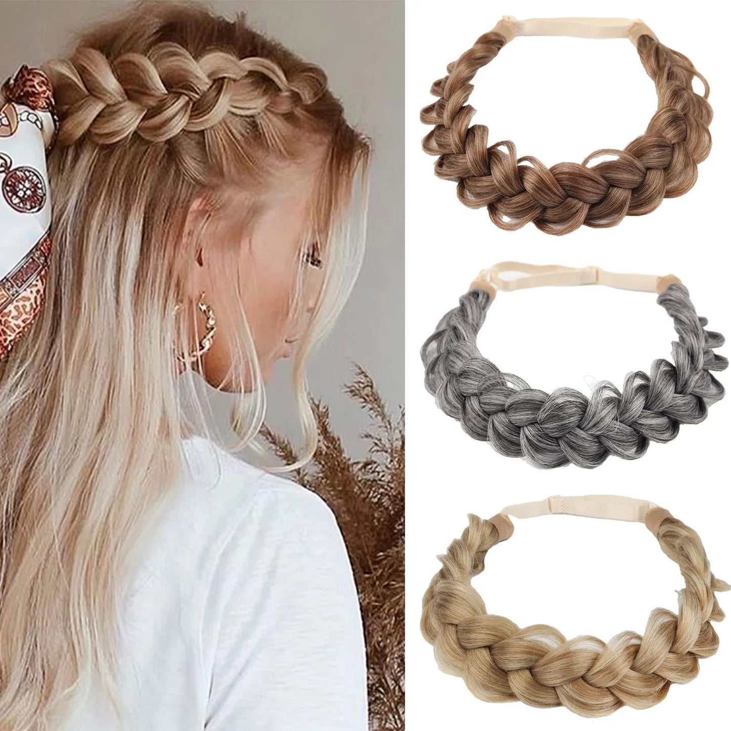 Bandeau femme - Couronne imitation cheveux tressés - Cheveu Soyeux