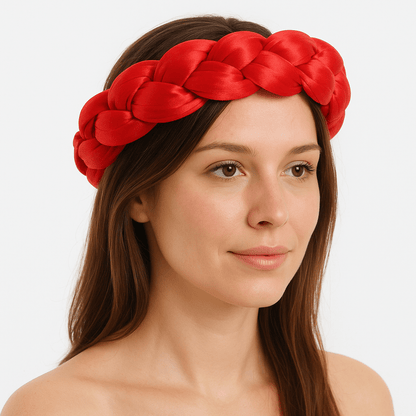 Bandeau tressé en satin-Moment détente - Cheveu Soyeux