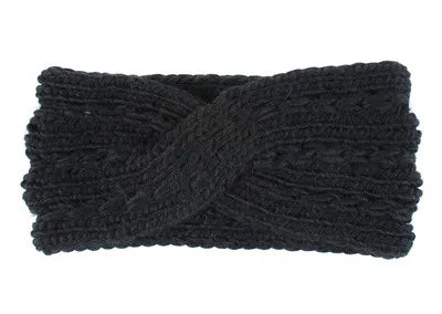 Bandeau noir tressé cheveux hiver, accessoire mode chaud et élégant pour protéger vos cheveux du froid tout en ajoutant une touche stylée à votre tenue.
