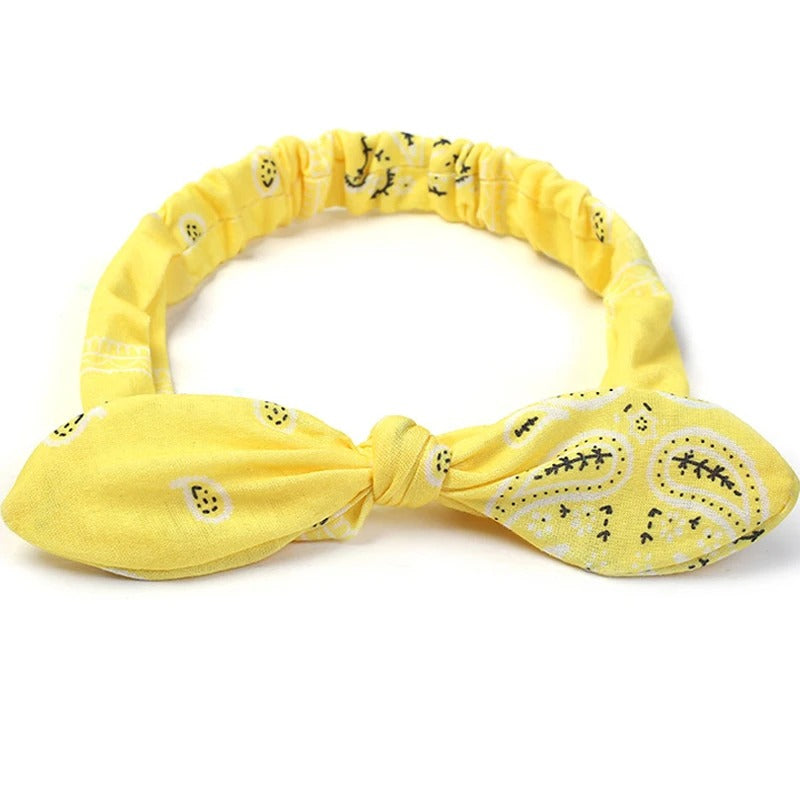bandeau jaune - bandeau bohème - bandeau fille - bandeau pour cheveux - bandeau elastique