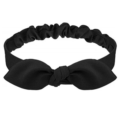 Bandeau noir - Bandeau avec nœud noir - Bandeau élastique - Bandeau cheveux