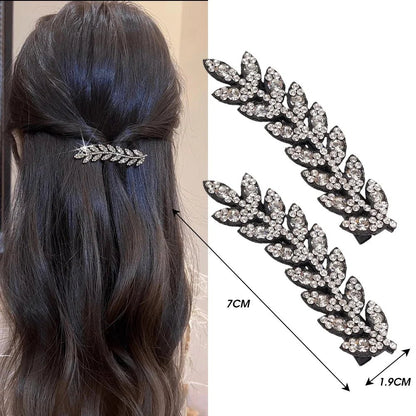 Barrettes pour les cheveux - Feuilles scintillantes - Cheveu Soyeux