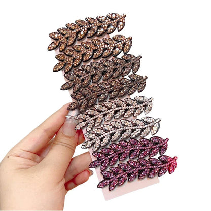 Barrettes pour les cheveux - Feuilles scintillantes - Cheveu Soyeux