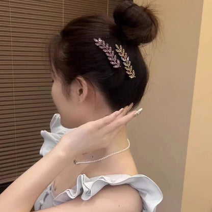 Barrettes pour les cheveux - Feuilles scintillantes - Cheveu Soyeux
