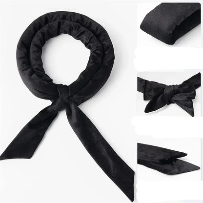 Bigoudi sans chaleur avec Bonnet Satin Assorti noir avec un zoom sur la qualité du tissu