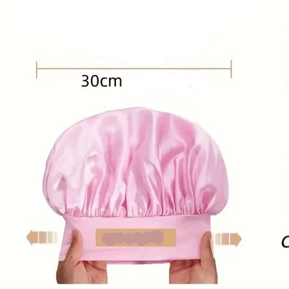 Bigoudi sans chaleur avec Bonnet Satin Assorti rose avec ses dimensions