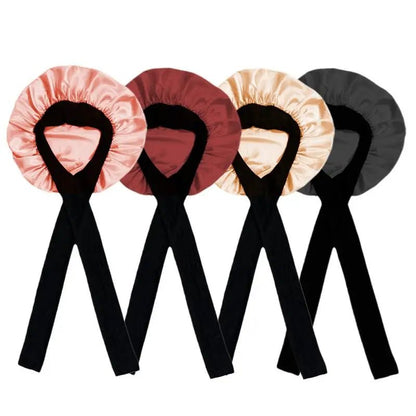 Bonnet en satin cheveux - Nœud réglable - Cheveu Soyeux