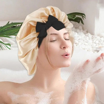 Bonnet en satin cheveux - Nœud réglable - Cheveu Soyeux