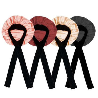 Bonnet en satin cheveux - Nœud réglable - Cheveu Soyeux