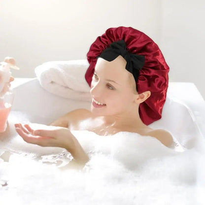 Bonnet en satin cheveux - Nœud réglable - Cheveu Soyeux
