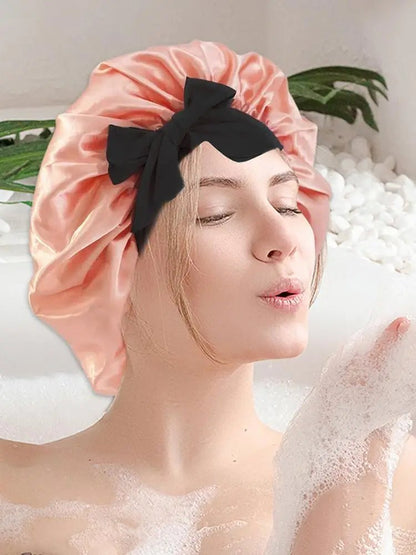 Bonnet en satin cheveux - Nœud réglable - Cheveu Soyeux
