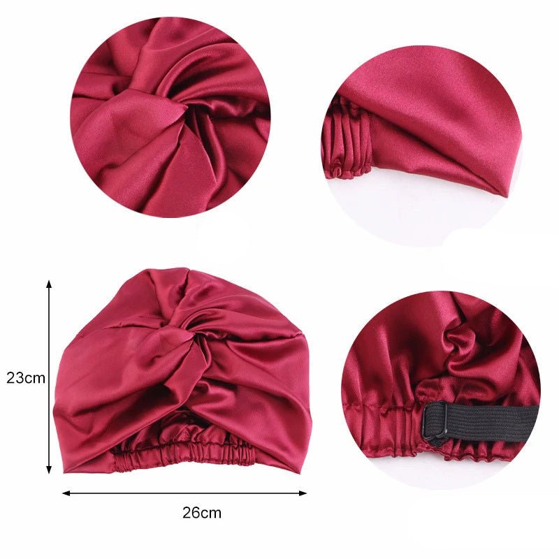 Bonnet satin cheveux - Nœud élégance - Cheveu Soyeux