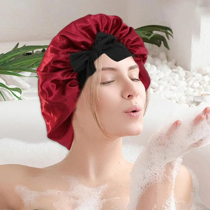 Bonnet en satin cheveux - Nœud réglable - Cheveu Soyeux