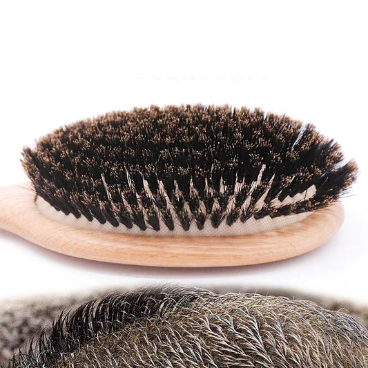 Brosse à cheveux en poil de sanglier - Brossage doux