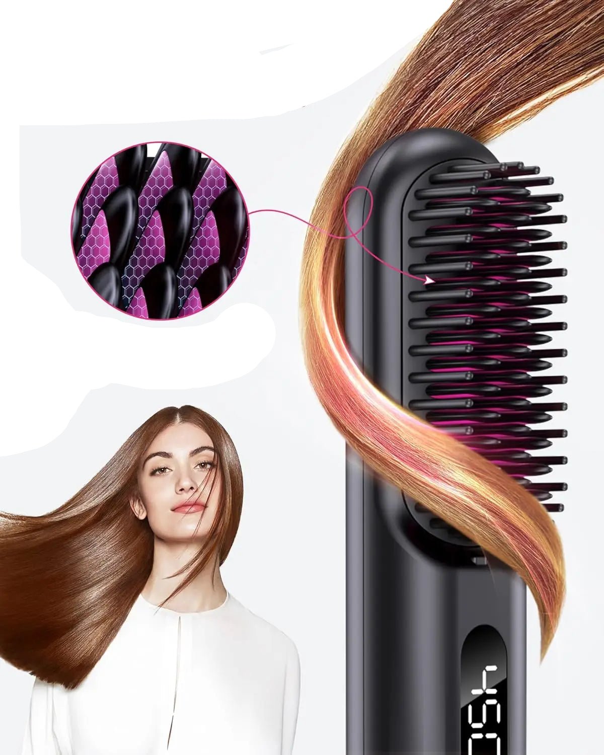 Brosse Lissante Sans Fil - La meilleure - Cheveu Soyeux