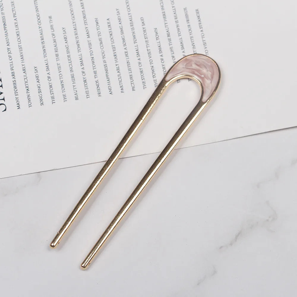 epingle métal solide rose pour chignon