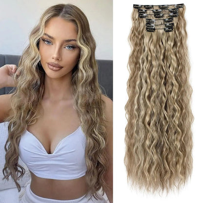 Extension cheveux - Clip cheveux longs ondulés - Cheveu Soyeux