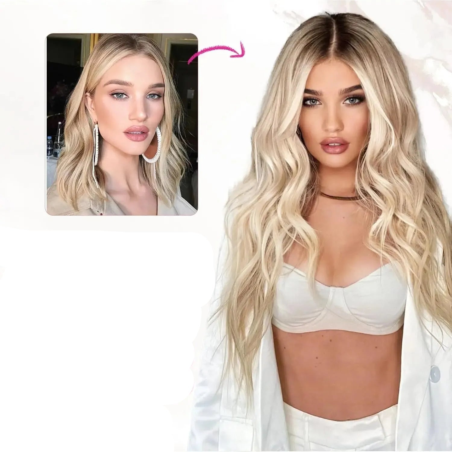 Extension cheveux - Clip cheveux longs ondulés - Cheveu Soyeux