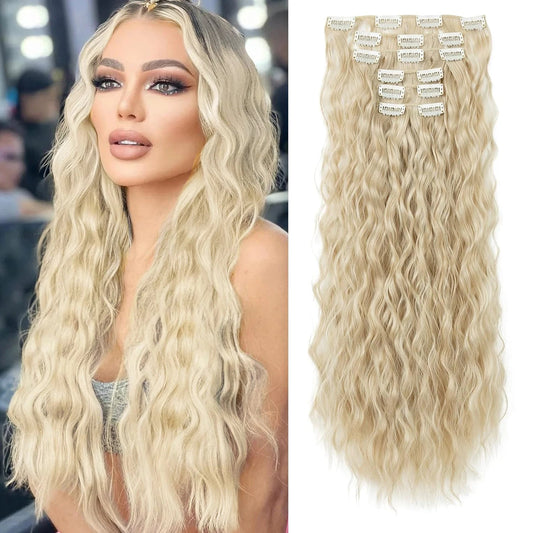 Extension cheveux - Clip cheveux longs ondulés - Cheveu Soyeux