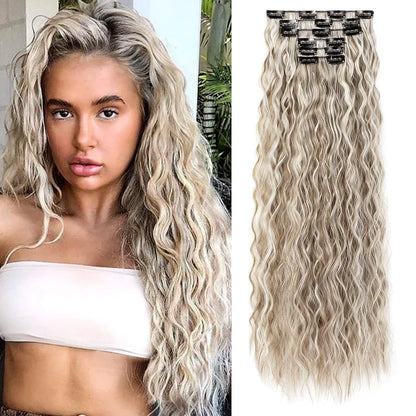 Extension cheveux - Clip cheveux longs ondulés - Cheveu Soyeux