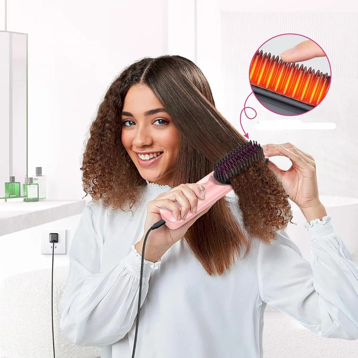 Brosse Lissante Sans Fil - La meilleure - Cheveu Soyeux